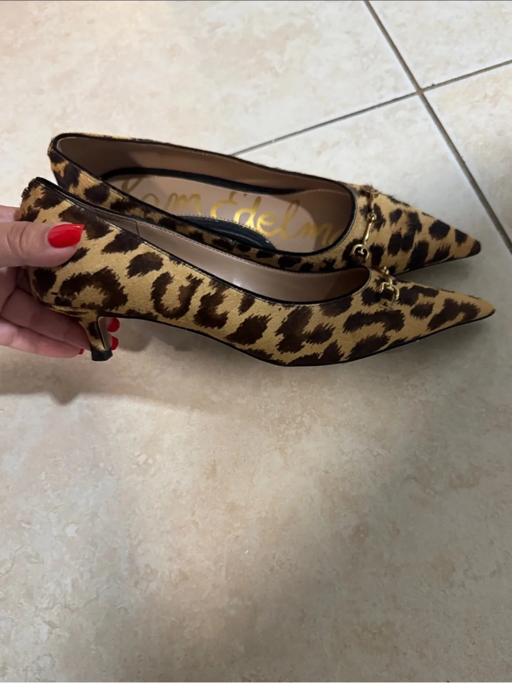 Sam Edelman Women's Kaya Pointed Toe Kitten Heel Pumps